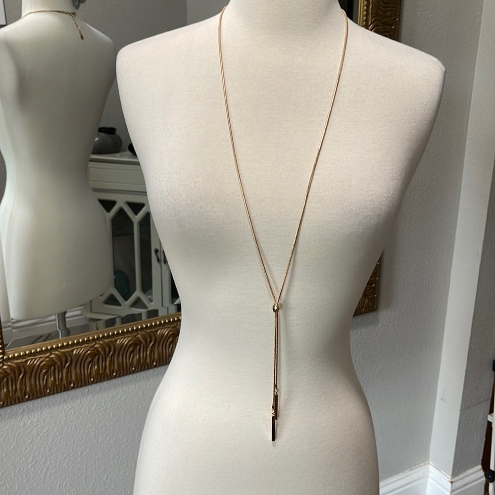 Max Zoe Long Chain Lariat Necklace